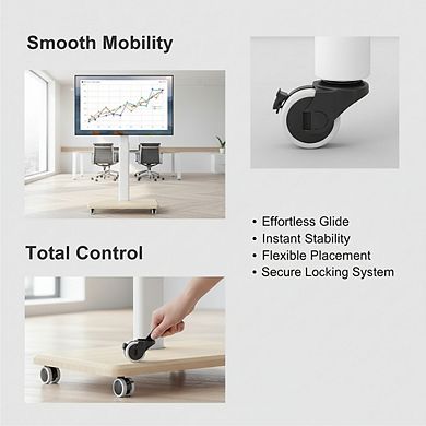 ZUQIETA Elegant White TV Floor Stand - 9-Level Height Adjustment for Optimal 32-70” Viewing