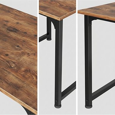 KSIZUIS 55" Large Computer Desk - Sturdy Metal Frame with Ample Legroom, Rustic Brown