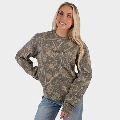 Embroidered Yee Haw Rope - Woman's Heavyweight Camo Sweatshirt