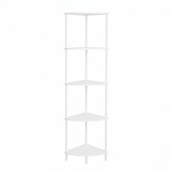 ZUQIETA 5 tier Corner Bookshelf, 65" Tall Narrow Display Shelf for Bedroom, Living Room