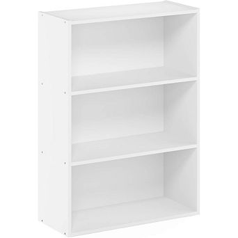 ZUQIETA 3 tier Bookshelf, 31.5" Storage Bookcase for Living Room, Bedroom & Home Office, Plain White