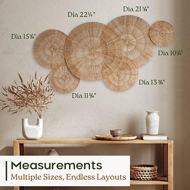 KSIZUIS Handwoven Jute Wall Basket Set - 6 Extra Large Natural Decor Pieces (10" to 23")