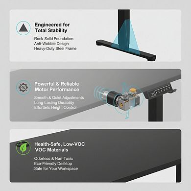 KSIZUIS Electric Standing Desk with Memory - 47.2"x23.6" Two-Piece Adjustable Sit-Stand Desktop