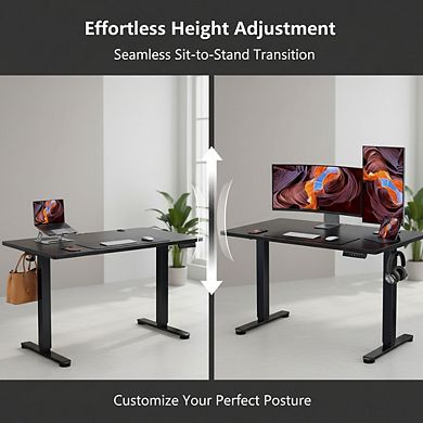 KSIZUIS Electric Standing Desk with Memory - 47.2"x23.6" Two-Piece Adjustable Sit-Stand Desktop