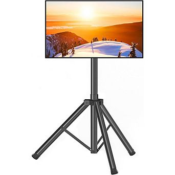 ZUQIETA Outdoor Tripod TV Stand - Stable with ±15° Tilt for 23-75” Screens up to 100 lbs