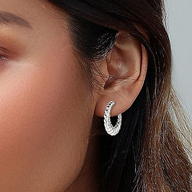 ZUQIETA 6-Pair Hoop Earring Set - Silver, 3 Styles & Gift Ready