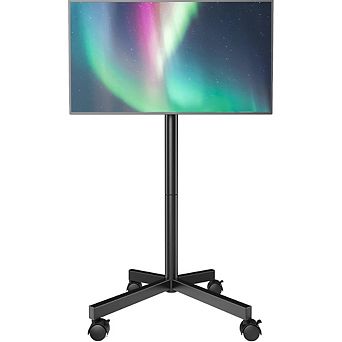 ZUQIETA Silent Rolling TV Cart - Height Adjustable Mobile Stand for 23-60” TVs up to 88 lbs