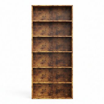 ZUQIETA 6-Shelf Industrial Bookcase, 63" Tall Floor Standing Open Shelf with Anti-Tip Device