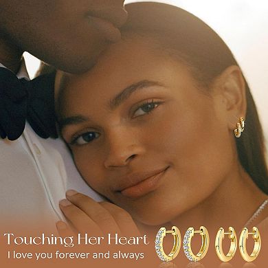 ZUQIETA 9-Pair Gold Hoop Earrings - Lightweight 14K Plated Set