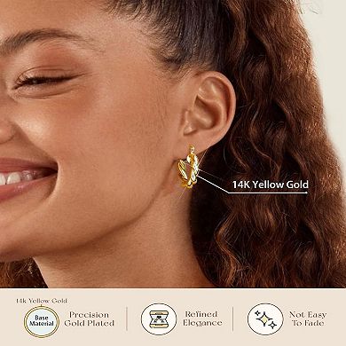 ZUQIETA 9-Pair Gold Hoop Earrings - Lightweight 14K Plated Set