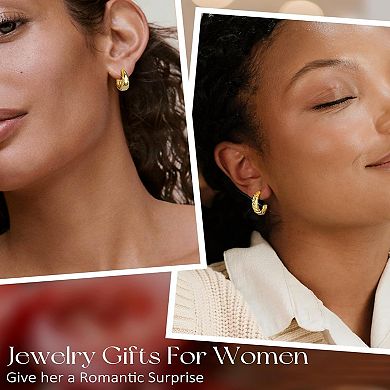 ZUQIETA 9-Pair Gold Hoop Earrings - Lightweight 14K Plated Set