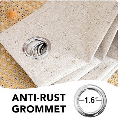 KSIZUIS 100% Blackout Linen Curtains - 108” Long with White Liner, 2 Panels, Grommet Top