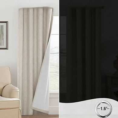 KSIZUIS 100% Blackout Linen Curtains - 108” Long with White Liner, 2 Panels, Grommet Top