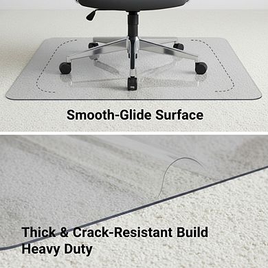 KSIZUIS Anti-Slip Chair Mat for Carpet - 32.5"x48" Heavy Duty, Smooth Glide & Clear