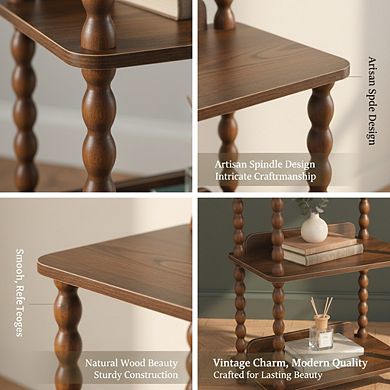 ZUQIETA 4-Tier Bookshelf with Storage, Small Bookcase for Bedroom, Living Room Office