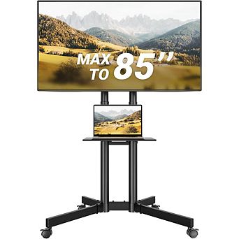 ZUQIETA Professional Heavy-Duty TV Cart - for 32-85” Screens up to 132 lbs with Locking Wheels