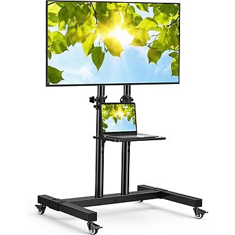ZUQIETA Large Screen Outdoor TV Cart - Rolling Stand for 32-83” Screens up to 110 lbs