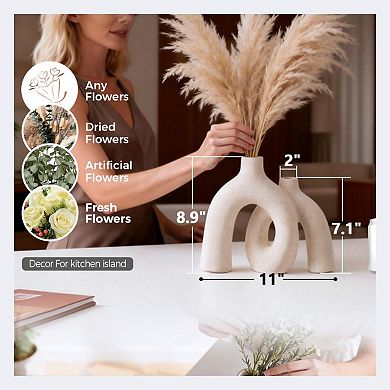 Boho Style Decorative Vases - Modern Matte Ceramic for Home Decor: Living Room, Shelf, Mantle