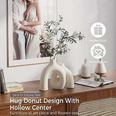 Boho Style Decorative Vases - Modern Matte Ceramic for Home Decor: Living Room, Shelf, Mantle