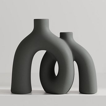 Boho Style Decorative Vases - Modern Matte Ceramic for Home Decor: Living Room, Shelf, Mantle