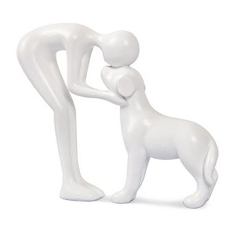 Cute Man and Dog Statue for Home Office Living Room Bedroom: Memory Gift for Pet Lovers