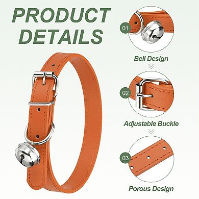 1Pc PU Leather Dog Collars Pet Basic Soft Padded Adjustable Buckle