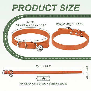 1Pc PU Leather Dog Collars Pet Basic Soft Padded Adjustable Buckle