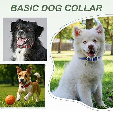 1Pc PU Leather Dog Collars Pet Basic Soft Padded Adjustable Buckle