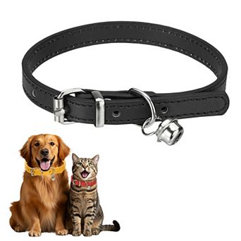 1 pc PU Leather Dog Collars Pet Basic Soft Padded Adjustable Buckle