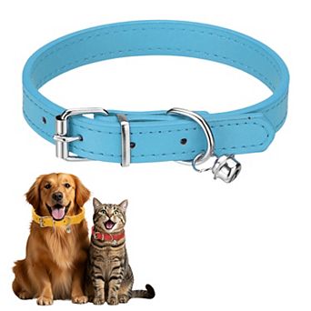 1 pc PU Leather Dog Collars Pet Basic Soft Padded Adjustable Buckle