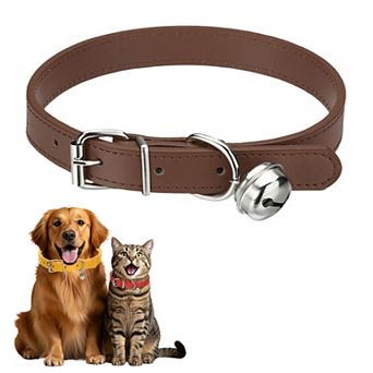 1 pc PU Leather Dog Collars Pet Basic Soft Padded Adjustable Buckle