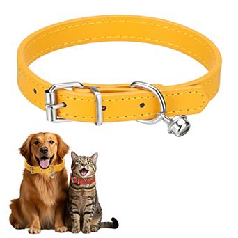 1 pc PU Leather Dog Collars Pet Basic Soft Padded Adjustable Buckle