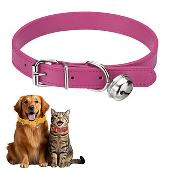 1 pc PU Leather Dog Collars Pet Basic Soft Padded Adjustable Buckle