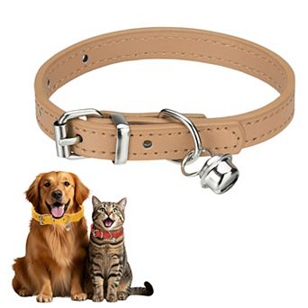 1 pc PU Leather Dog Collars Pet Basic Soft Padded Adjustable Buckle