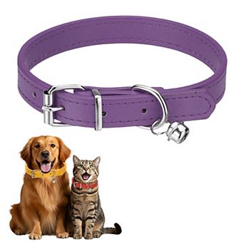 1 pc PU Leather Dog Collars Pet Basic Soft Padded Adjustable Buckle