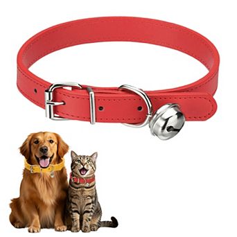1 pc PU Leather Dog Collars Pet Basic Soft Padded Adjustable Buckle