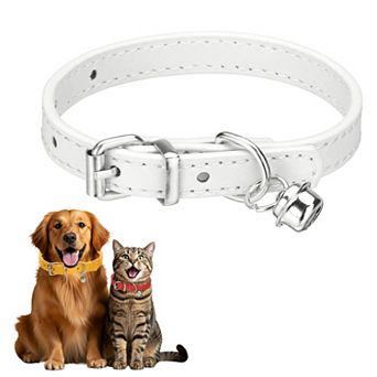1 pc PU Leather Dog Collars Pet Basic Soft Padded Adjustable Buckle
