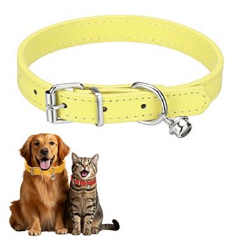 1 pc PU Leather Dog Collars Pet Basic Soft Padded Adjustable Buckle