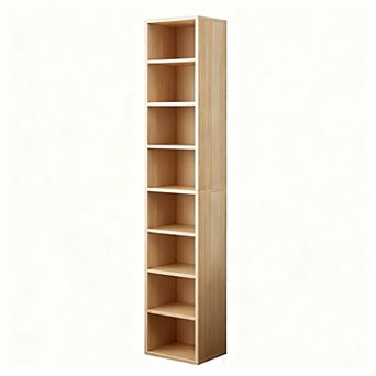 71" Tall Corner Bookcase with 8 Shelves for Small Spaces