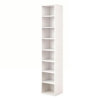 71" Tall Corner Bookcase with 8 Shelves for Small Spaces