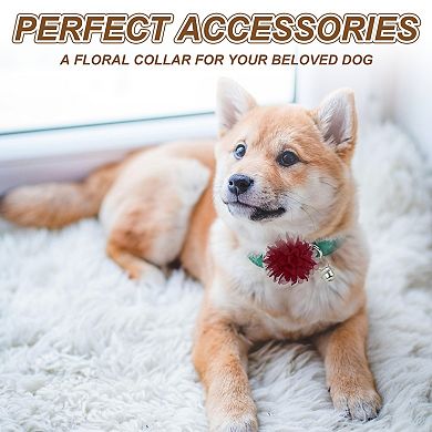 Pet Flower Charms Soft Chiffon Cats Collar 4Pcs