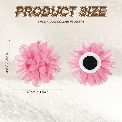 Pet Flower Charms Soft Chiffon Cats Collar 4Pcs