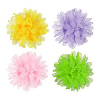 Pet Flower Charms Soft Chiffon Cats Collar 4 pc