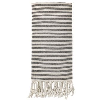 Turkish Beach Towel Striped Tassel Design Lightweight Sand Free Quick Dry Travel Towel 1Pack 71"x40"