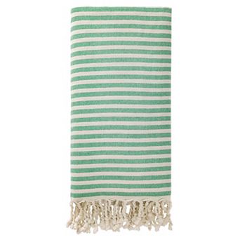 Turkish Beach Towel Striped Tassel Design Lightweight Sand Free Quick Dry Travel Towel 1Pack 71"x40"
