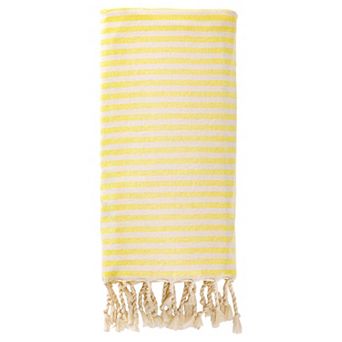 Turkish Beach Towel Striped Tassel Design Lightweight Sand Free Quick Dry Travel Towel 1Pack 71"x40"