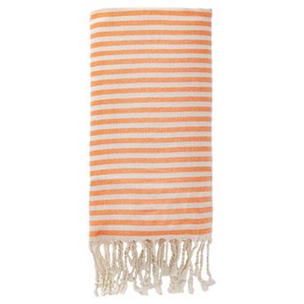Turkish Beach Towel Striped Tassel Design Lightweight Sand Free Quick Dry Travel Towel 1Pack 71"x40"