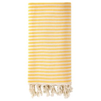 Turkish Beach Towel Striped Tassel Design Lightweight Sand Free Quick Dry Travel Towel 1Pack 71"x40"