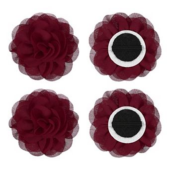 4 pc Chiffon Pet Collar Bow Tie Floral Grooming Supplies