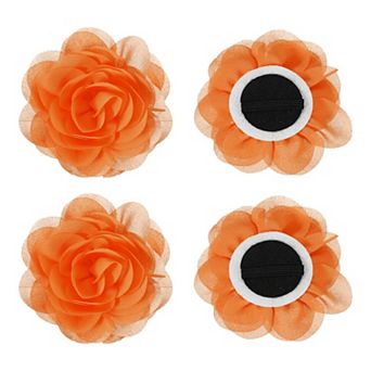 4 pc Chiffon Pet Collar Bow Tie Floral Grooming Supplies